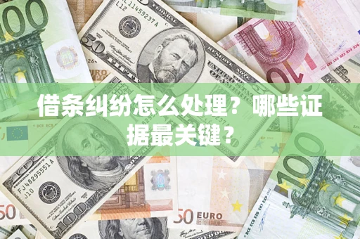 济南借条纠纷怎么处理？哪些证据最关键？